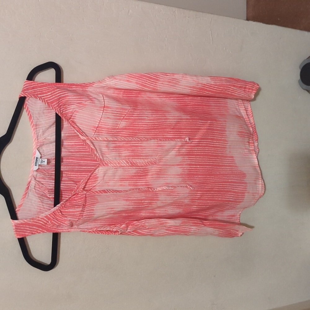 Sonoma tank top pink and white lines size small